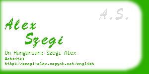 alex szegi business card